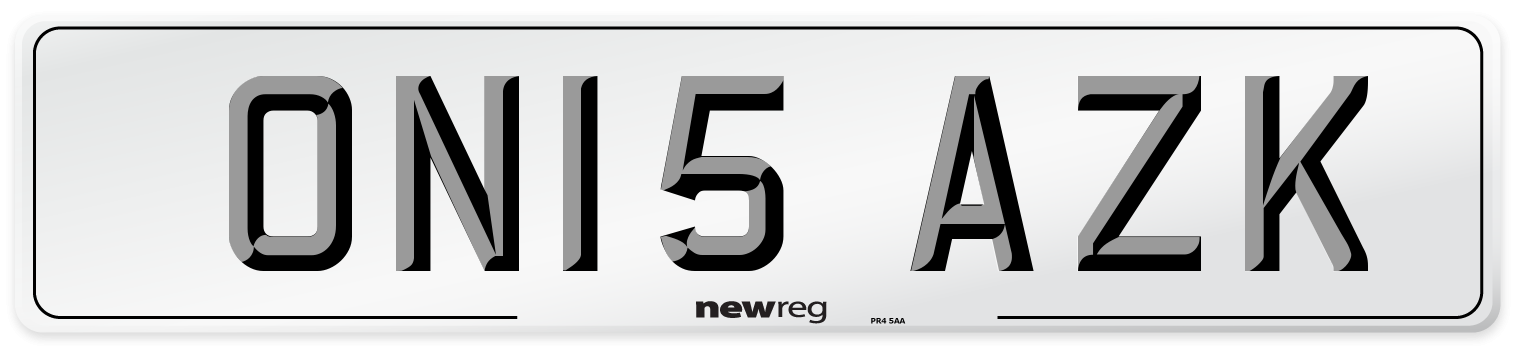 ON15 AZK Number Plate from New Reg